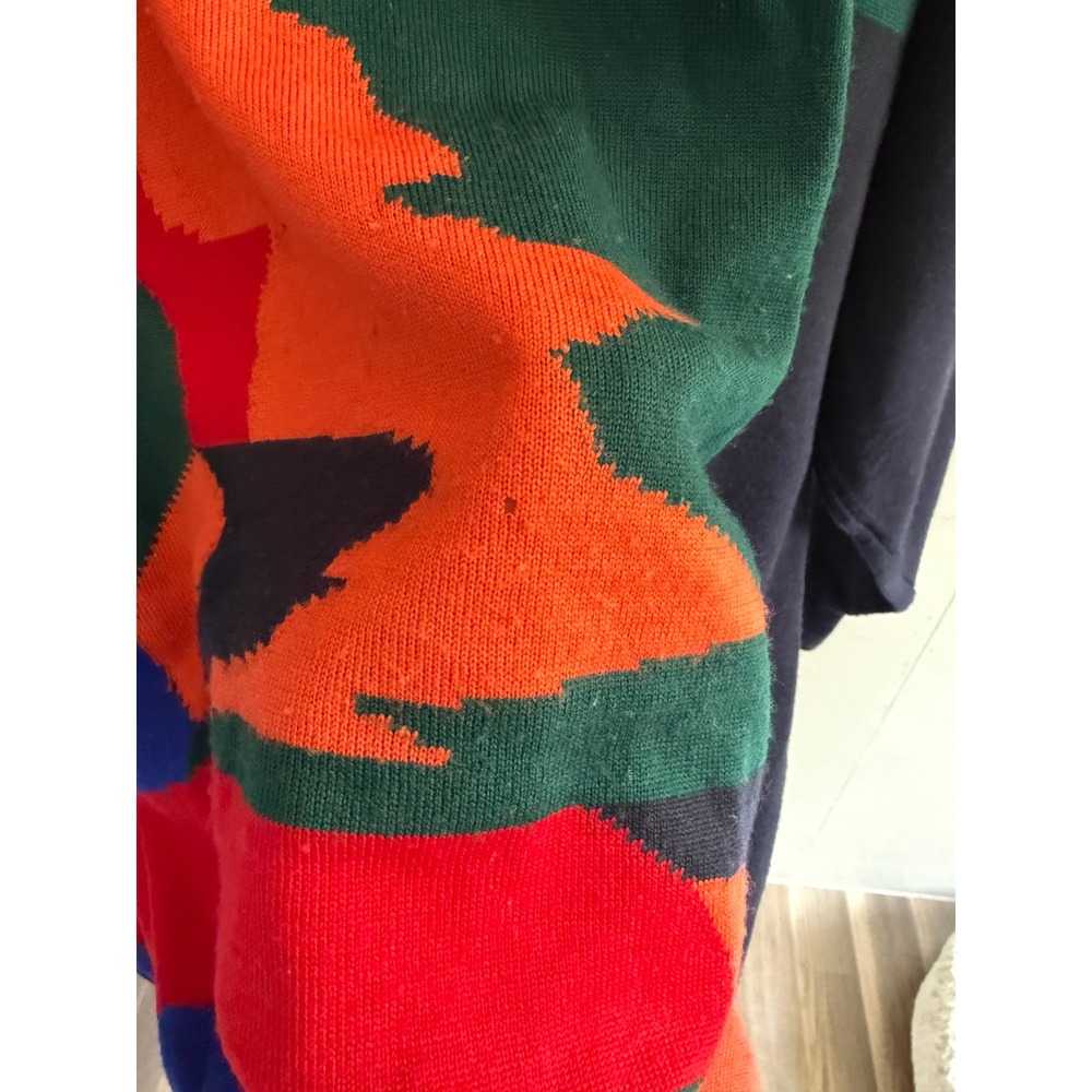 Rocca Sweater Mens L Multicolor Good Vintage Merino Wool Geometric Made in Italy - Picture 2 of 7